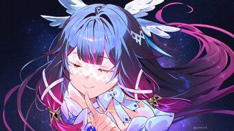 Konachan.com - 396635 azna black_hair bow close columbina_(genshin_impact) genshin_impact long...jpg