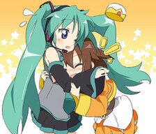 Misao can't resist KagaMiku's cuteness! [Lucky Star + Vocaloid].jpeg