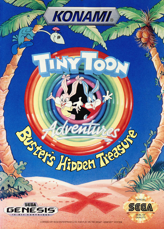 The coverart image of Tiny Toon Adventures – Buster’s Hidden Treasure (SRAM)