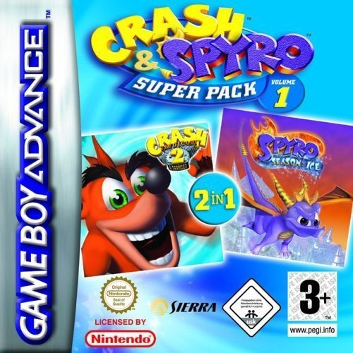 The coverart image of 2 in 1 - Spyro - Season of Ice & Crash Bandicoot 2 - N-Tranced