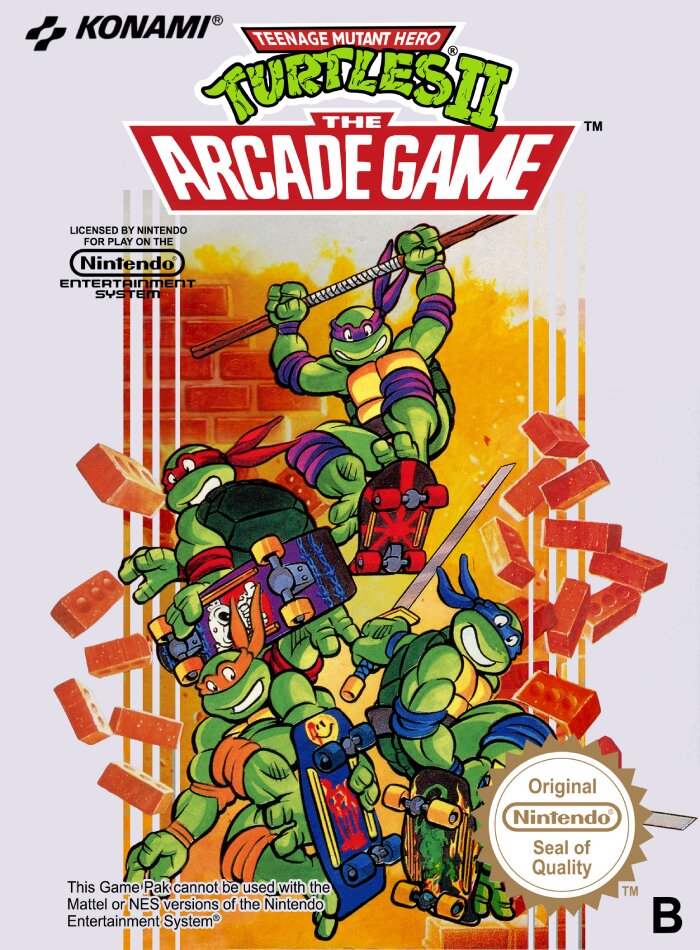 The coverart image of Teenage Mutant Ninja Turtles II: The Arcade Game