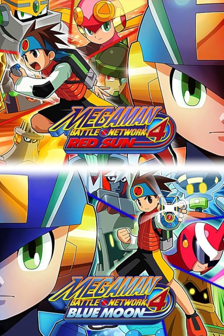 The coverart image of Mega Man Battle Network 4: Red Sun and Blue Moon (Text Revision)