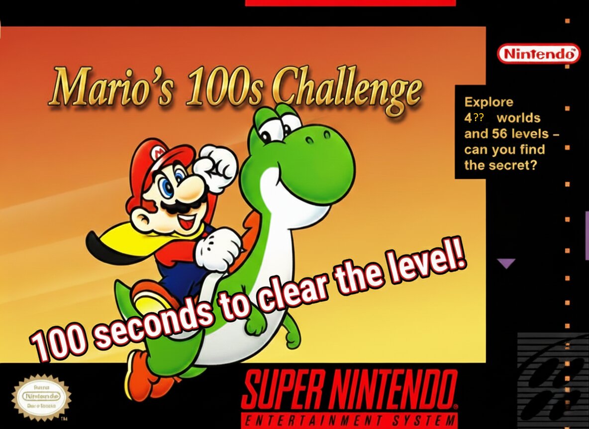 The coverart image of Super Mario World (Mario 100s Challenge)