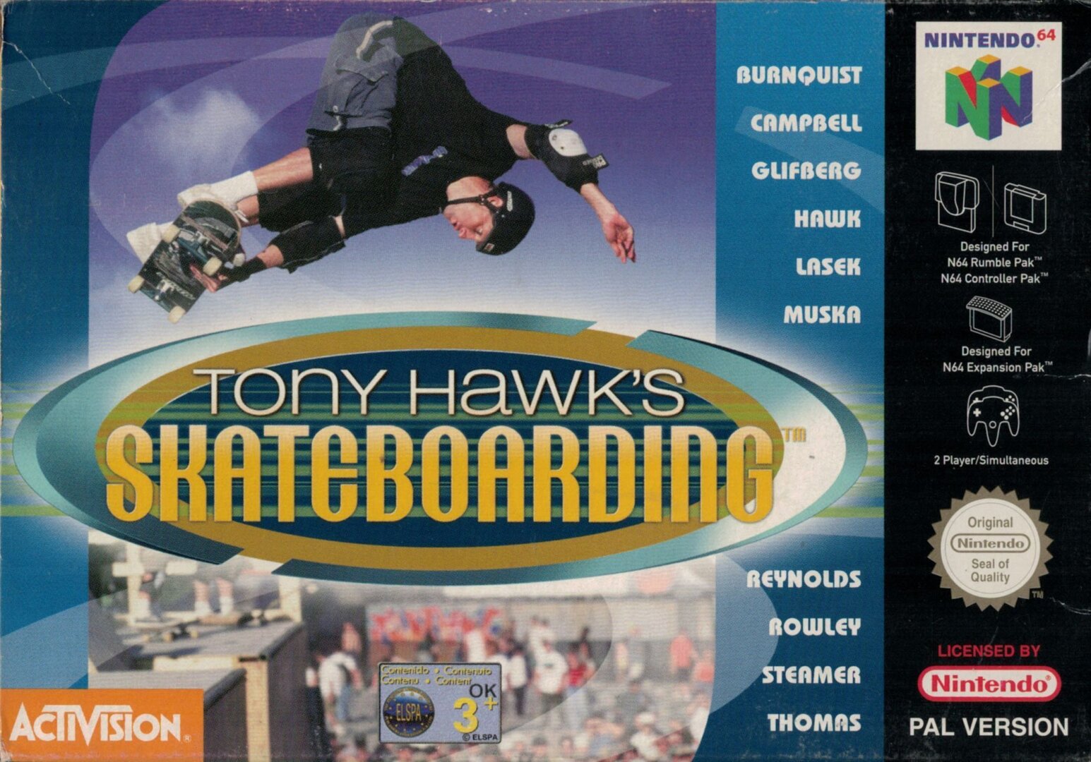 The coverart image of Tony Hawk's Skateboarding 