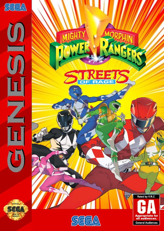 The coverart image of Mighty Morphin Power Rangers in Streets of Rage 2
