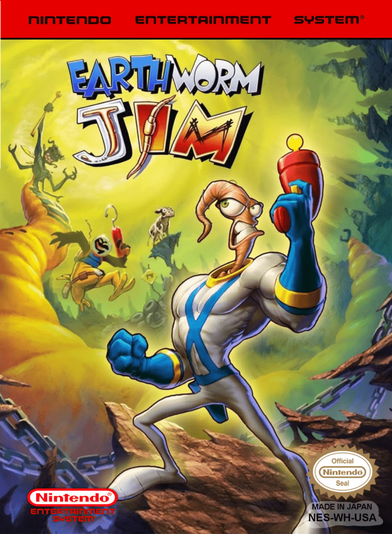 The coverart image of EarthWorm Jim NES Edition